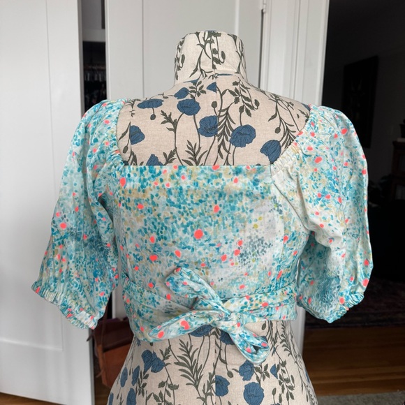 Watercolor print wrap top - Picture 2 of 2